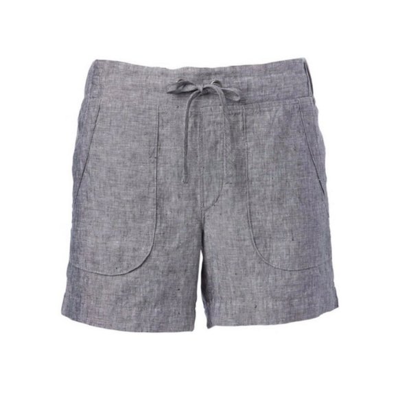 Athleta 100% Linen Heathered Flint Grey Shorts - 0 - Picture 4 of 11
